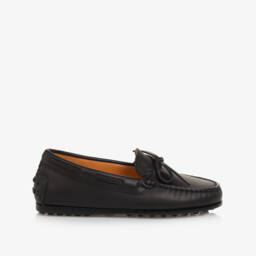 Tod's-حذاء لوفر جلد أسود للأولاد مع فيونكة | Childrensalon Outlet