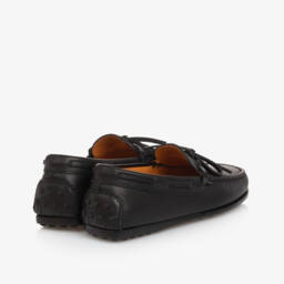 Tod's-حذاء لوفر جلد أسود للأولاد مع فيونكة | Childrensalon Outlet
