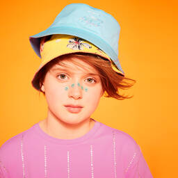 Tommy Hilfiger-Aqua Blue Cotton Bucket Hat  | Childrensalon Outlet