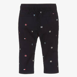 Tommy Hilfiger-بنطلون قطن بوبلين لون كحلي للمواليد | Childrensalon Outlet