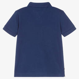 Tommy Hilfiger-Синяя хлопковая рубашка поло | Childrensalon Outlet
