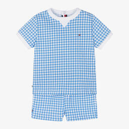 Tommy Hilfiger-طقم شورت قطن جيرسي لون أزرق للمواليد | Childrensalon Outlet