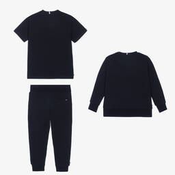 Tommy Hilfiger-Baby Boys Blue Logo Tracksuit Gift Set | Childrensalon Outlet