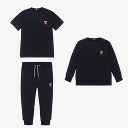 Tommy Hilfiger-Baby Boys Blue Logo Tracksuit Gift Set | Childrensalon Outlet