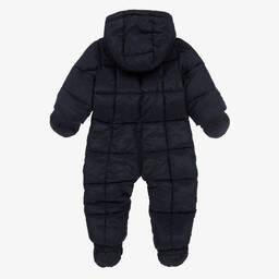 Tommy Hilfiger-Baby Boys Navy Blue Hooded Snowsuit | Childrensalon Outlet