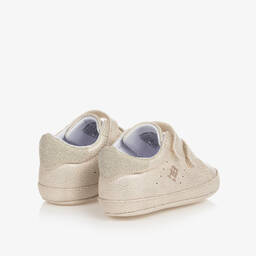 Tommy Hilfiger-حذاء جلد صناعي لون ذهبي لمرحلة قبل المشي | Childrensalon Outlet