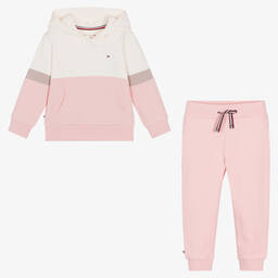 Tommy Hilfiger-Кремово-розовый спортивный костюм из хлопка | Childrensalon Outlet
