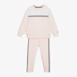 Tommy Hilfiger-تراكسوت قطن جيرسي لون زهري للمولودات | Childrensalon Outlet