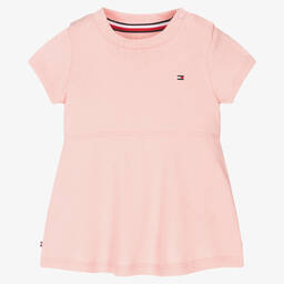 Tommy Hilfiger Baby Girls Ivory Cotton Logo Dress Childrensalon Outlet