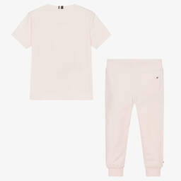 Tommy Hilfiger-Baby Girls Pink Cotton Trouser Set | Childrensalon Outlet