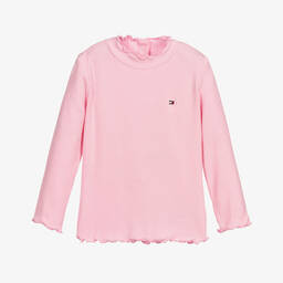 Tommy Hilfiger-Baby Girls Pink Ribbed Top | Childrensalon Outlet