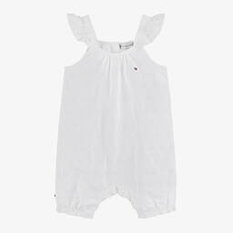 Tommy Hilfiger-Baby Girls White Broderie Anglaise Shortie | Childrensalon Outlet