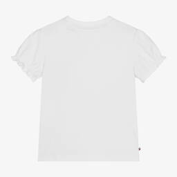 Tommy Hilfiger-Baby Girls White Cotton Heart T-Shirt | Childrensalon Outlet
