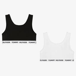 Tommy Hilfiger-Black & White Cotton Bra (2 Pack) | Childrensalon Outlet