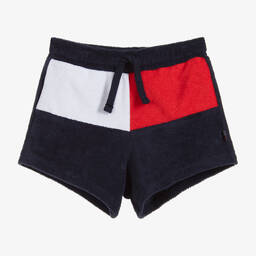 Tommy Hilfiger-شورت قطن تيري لون كحلي للبنات | Childrensalon Outlet