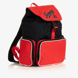 Tommy Hilfiger-حقيبة ظهر كانفاس لون كحلي وأحمر (38 سم) | Childrensalon Outlet