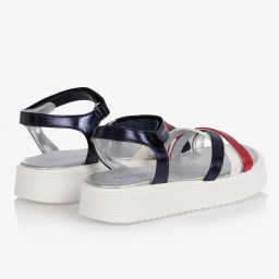 Tommy Hilfiger-Сине-красные сандалии на танкетке | Childrensalon Outlet