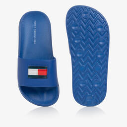 Tommy Hilfiger-شبشب سلايدرز مطاط لون أزرق | Childrensalon Outlet