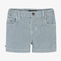 Tommy Hilfiger-Blue Striped Cotton Baby Shorts | Childrensalon Outlet