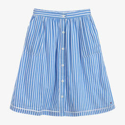 Tommy Hilfiger-Blue Striped Cotton Skirt | Childrensalon Outlet