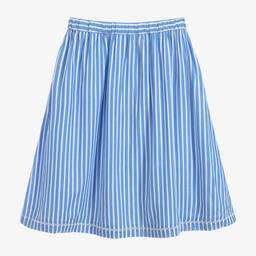 Tommy Hilfiger-Blue Striped Cotton Skirt | Childrensalon Outlet
