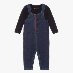 Tommy Hilfiger-Синий топ и джинсовый полукомбинезон | Childrensalon Outlet