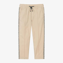 Tommy Hilfiger-Boys Beige Cotton Drawstring Trousers | Childrensalon Outlet