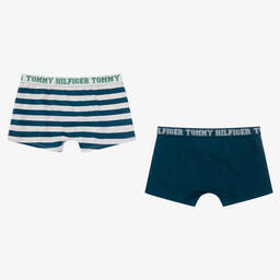 Tommy Hilfiger-Boys Blue Boxer Shorts (2 Pack) | Childrensalon Outlet
