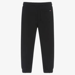 Tommy Hilfiger-Boys Blue Cotton Logo Tape Joggers | Childrensalon Outlet