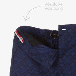 Tommy Hilfiger-Синие хлопковые шорты с принтом-монограммой | Childrensalon Outlet