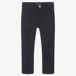 Tommy Hilfiger-Boys Blue Cotton Trousers | Childrensalon Outlet