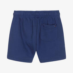 Tommy Hilfiger-Boys Blue Cotton Varsity Logo Sweat Shorts | Childrensalon Outlet