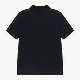 Tommy Hilfiger-Boys Blue Cotton Vertical Flag Polo Shirt | Childrensalon Outlet