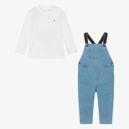 Tommy Hilfiger-Boys Blue Denim Dungaree Ensemble | Childrensalon Outlet