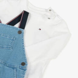 Tommy Hilfiger-Boys Blue Denim Dungaree Ensemble | Childrensalon Outlet