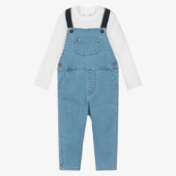 Tommy Hilfiger-Boys Blue Denim Dungaree Ensemble | Childrensalon Outlet