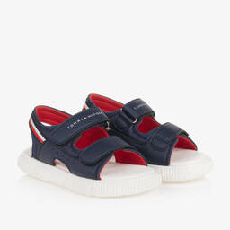 Tommy Hilfiger-صندل جلد صناعي وقماش لون كحلي للأولاد | Childrensalon Outlet
