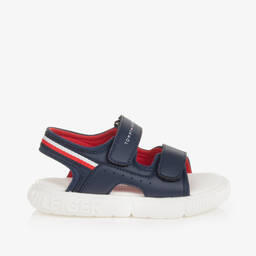 Tommy Hilfiger-صندل جلد صناعي وقماش لون كحلي للأولاد | Childrensalon Outlet