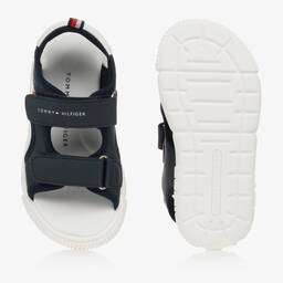 Tommy Hilfiger-Boys Blue Logo Velcro Sandals | Childrensalon Outlet