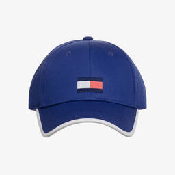Tommy Hilfiger-كاب قطن عضوي تويل لون أزرق للأولاد | Childrensalon Outlet
