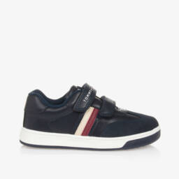 Tommy Hilfiger-Boys Blue Velcro Stripe Trainers | Childrensalon Outlet