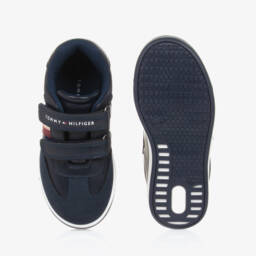 Tommy Hilfiger-Boys Blue Velcro Stripe Trainers | Childrensalon Outlet