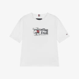 Tommy Hilfiger-Boys Bright White Cotton Tee | Childrensalon Outlet