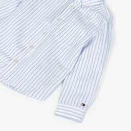 Tommy Hilfiger-قميص كلاسيكي مخطط باللون الأزرق للأولاد | Childrensalon Outlet