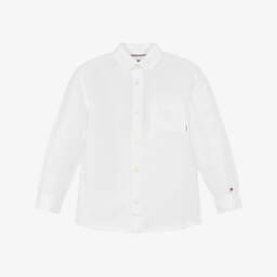 Tommy Hilfiger-Классическая белая рубашка с длинным рукавом для мальчиков | Childrensalon Outlet