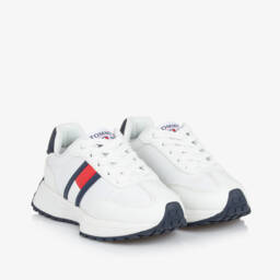 Tommy Hilfiger-Boys Classic White Sport Sneakers | Childrensalon Outlet