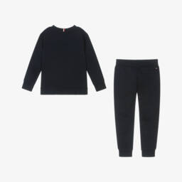 Tommy Hilfiger-Boys Cozy Blue Cotton Ensemble | Childrensalon Outlet