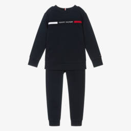 Tommy Hilfiger-Boys Cozy Blue Cotton Ensemble | Childrensalon Outlet