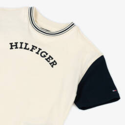 Tommy Hilfiger-تيشيرت قطن بلون كريمي للأولاد | Childrensalon Outlet