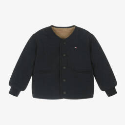 Tommy Hilfiger-Коричнево-синяя двусторонняя куртка Teddy для мальчиков | Childrensalon Outlet